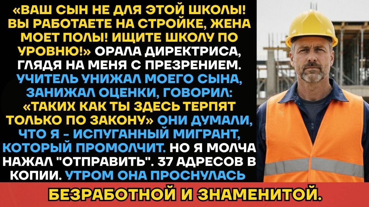 Директор Сказала: Ваш Сын Не Для Этой Школы, Вы С Стройки. Я Нажал 