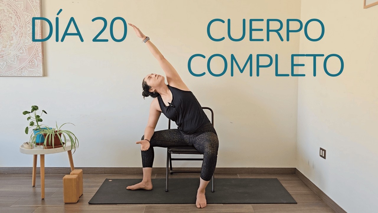 yoga con silla cuerpo completo: 30 minutos para fortalecer y aumetnar flexibilidad