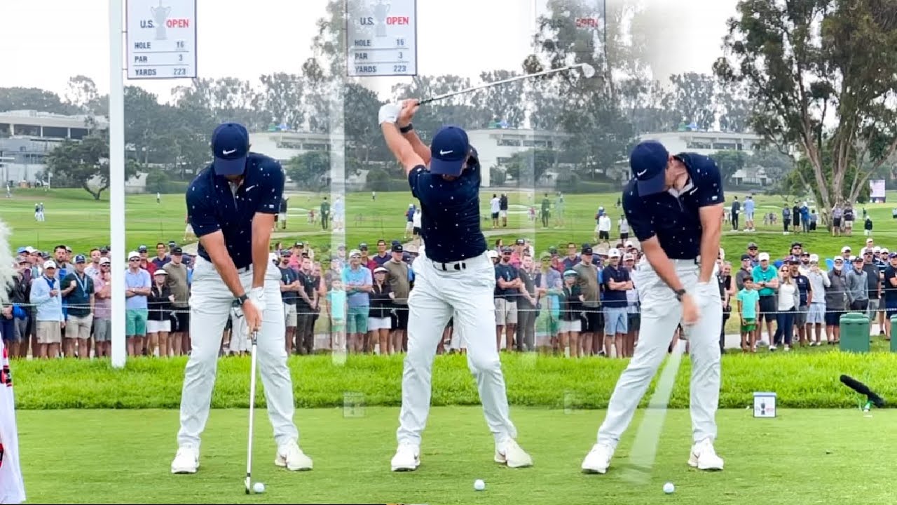 RORY MCILROY IRON SWING - FACE ON - SLOW MOTION