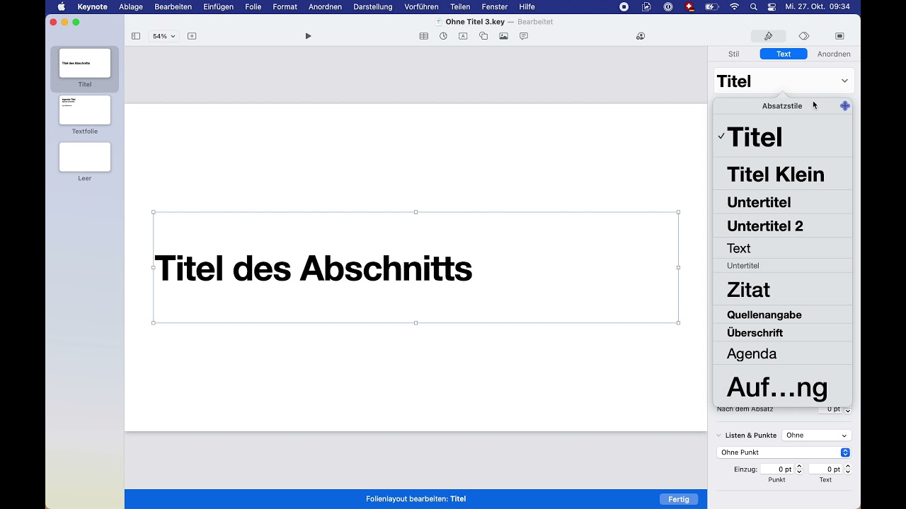 Keynote Theme erstellen