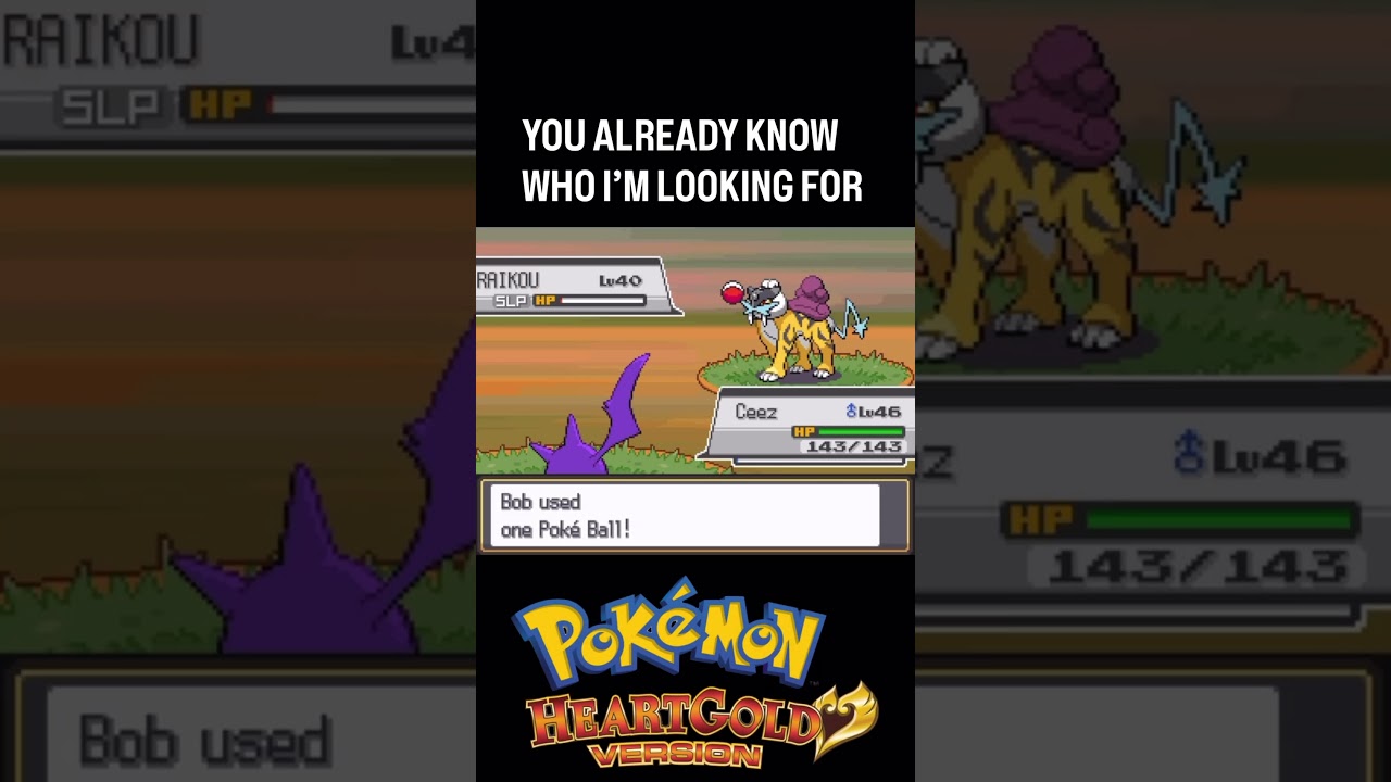 Hunting for the Legendary Dogs in HeartGold  #pokemon #pokemonshorts