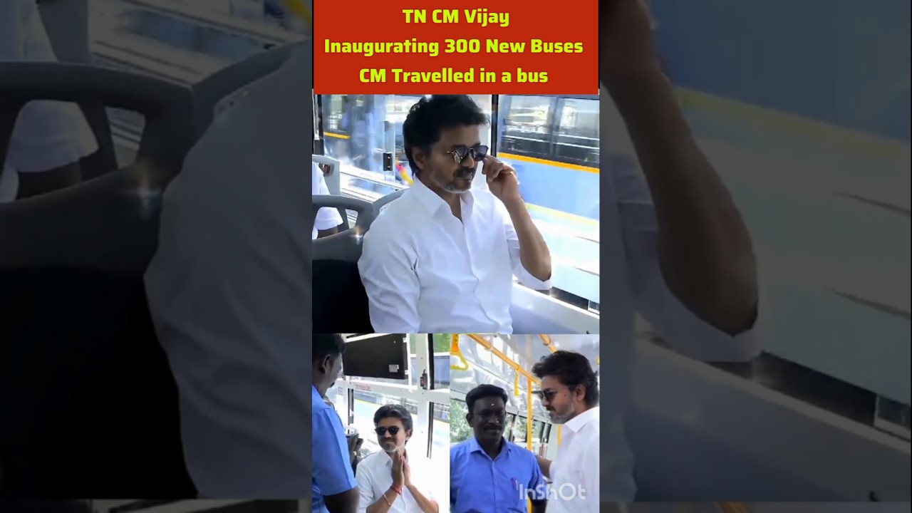 TN CM Vijay Inaugurates 300 New Buses ❤️ CM Travels by Bus #governmentbus #stardance #vijay