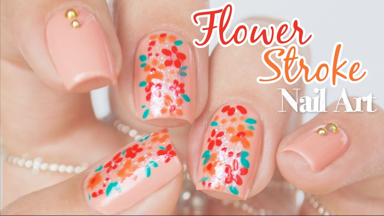 Easy Flower Stroke Nail Art || using brushes from Winstonia