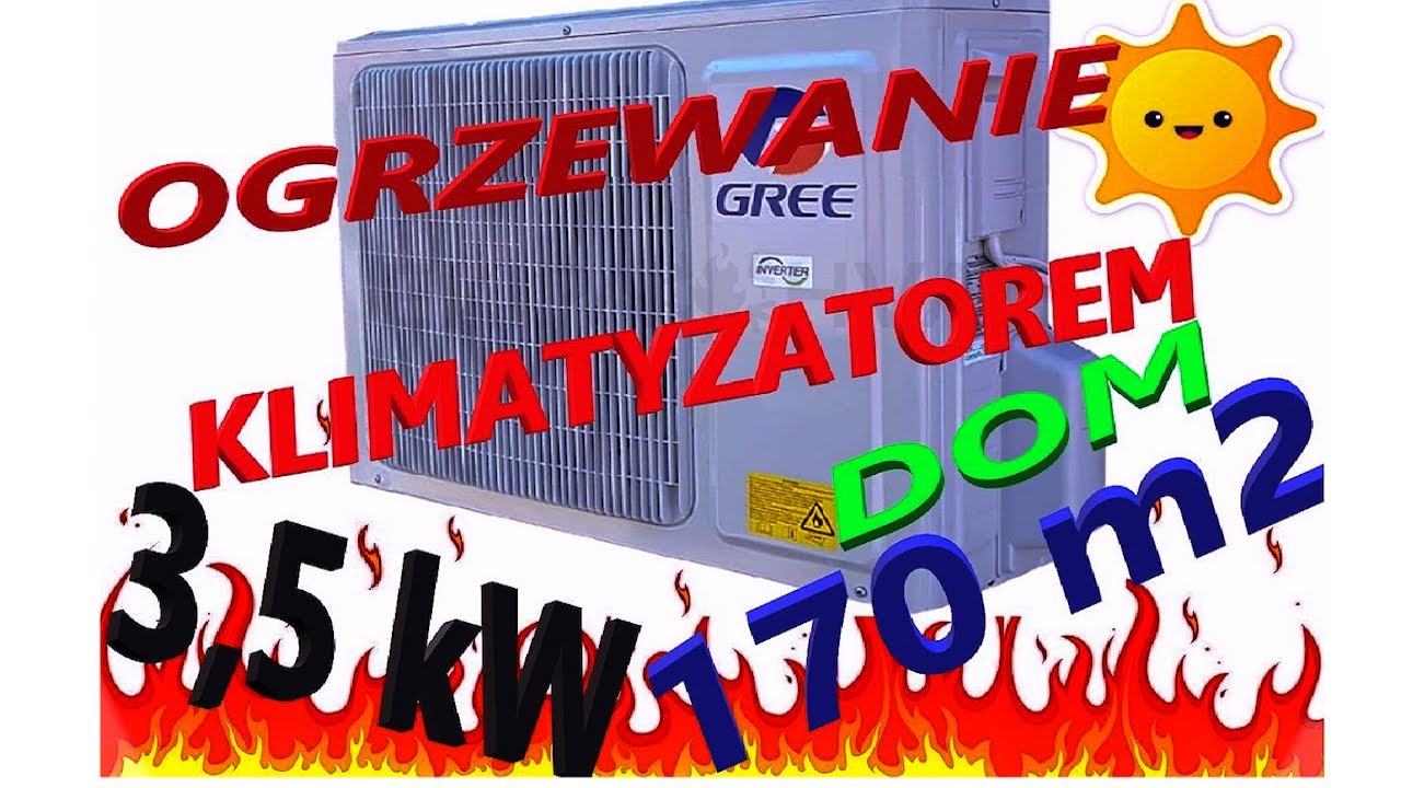 Ogrzewanie pompą ciepła powietrze-powietrze ( klimatyzatorem ), domu z dodatkowym monitoringiem.