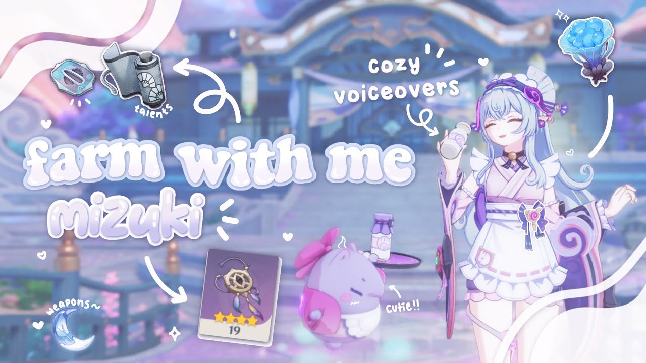 Фермерство для Мизуки! 🐇♡ ⁺ ˖˚ Уютный геймплей поздней ночью + озвучка・꒱ | Genshin Impact