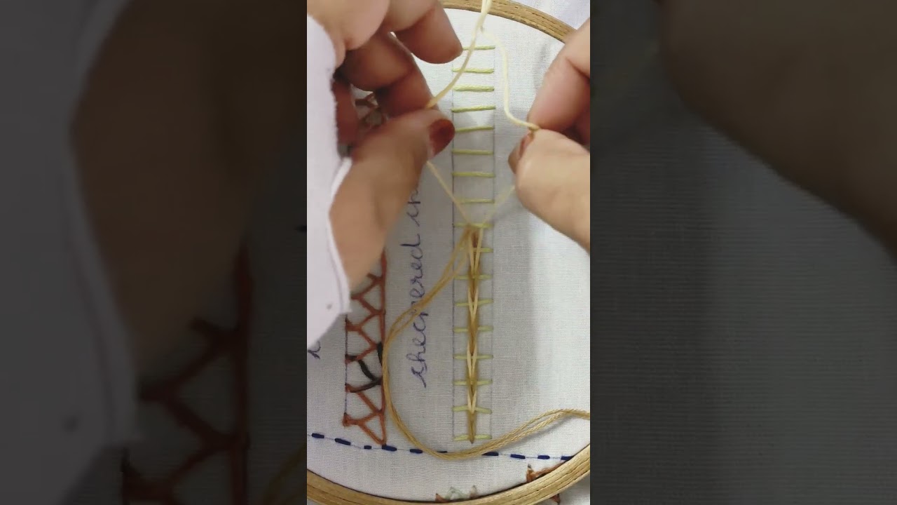 Checkered chain Band, Chain stitch family, Hand Made, Hand embroidery stitches tutorial 🪡✨⭐#craft ✨⭐