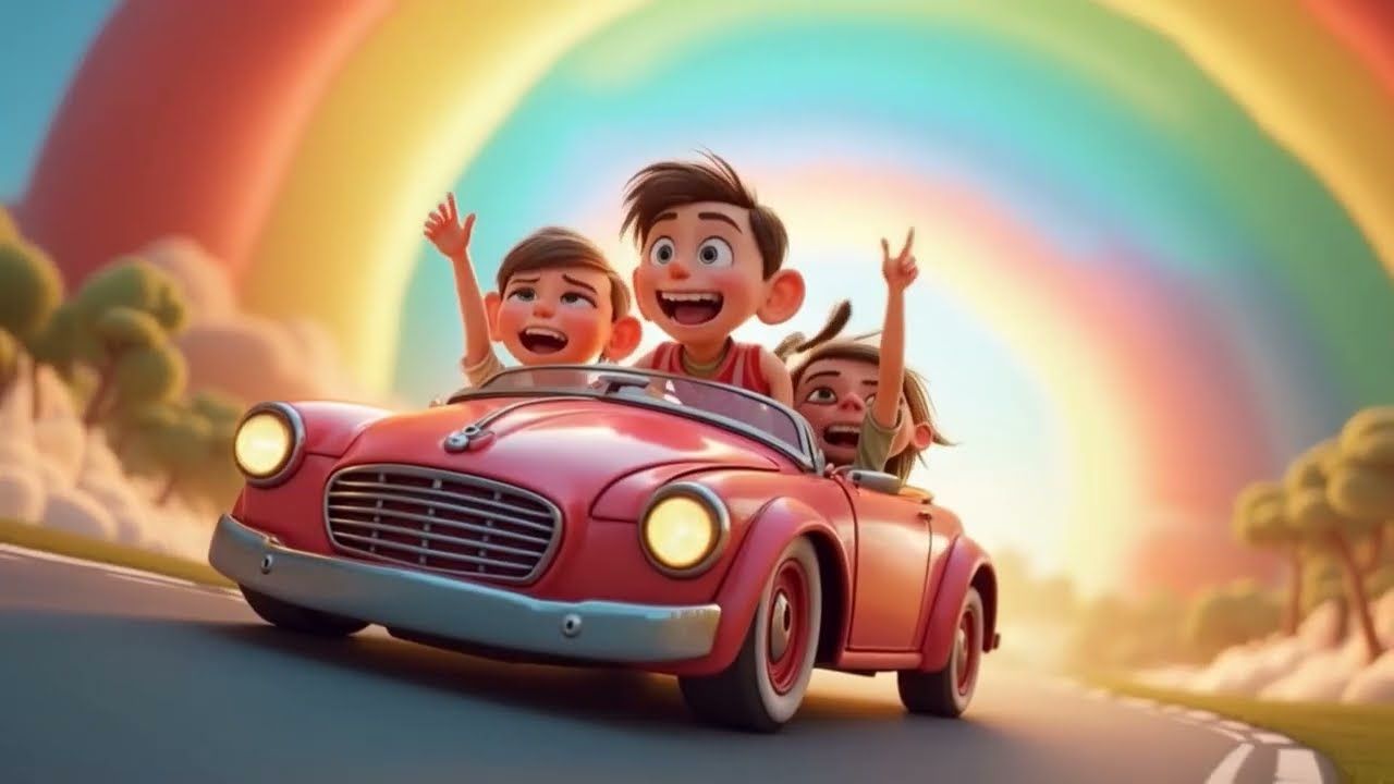 Rainbow Road Trip Song + MORE Nursery Rhymes & Kids Songs | RenKids