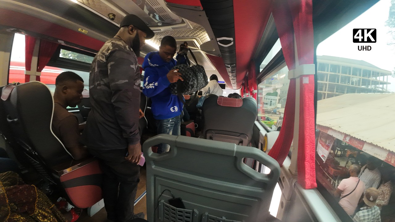 Sunyani Kumasi Morning Bus Ride in Ghana 4K