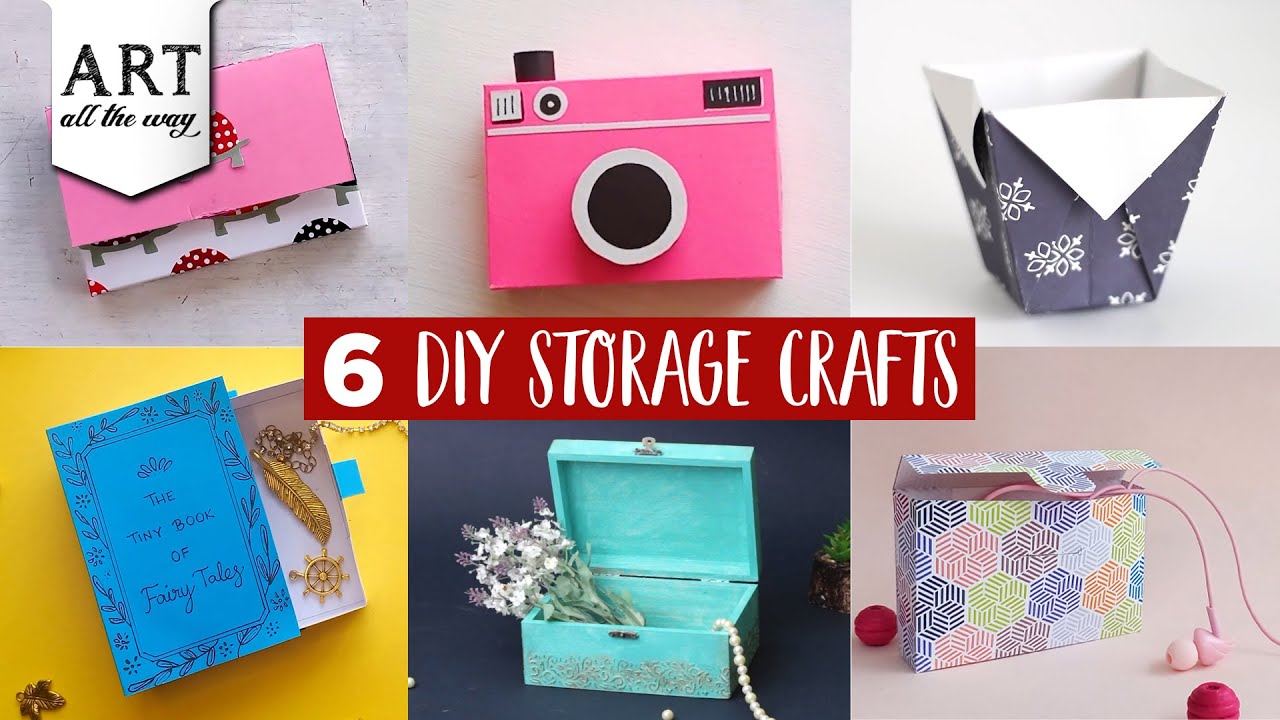6 DIY Storage Craft | Earphone & USB Case | Photo Gift Box | Vintage Box | Desk Organizer | Origami