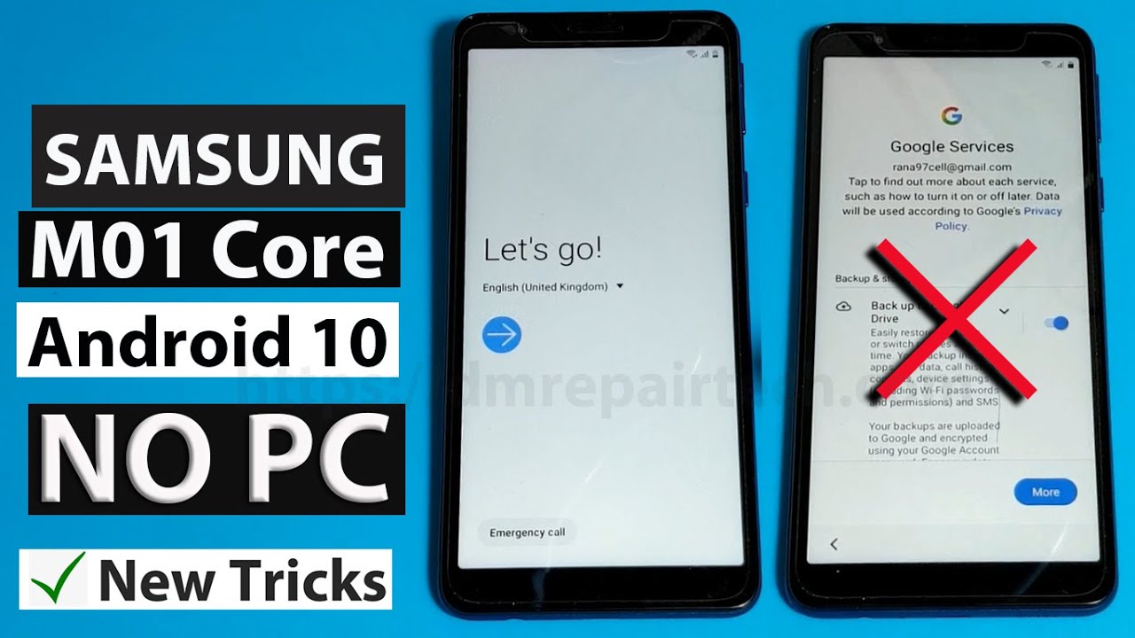 SAMSUNG M01 Core FRP Bypass U4/bit4 Android 10 Without PC | Samsung M01 Core Google Account Remove