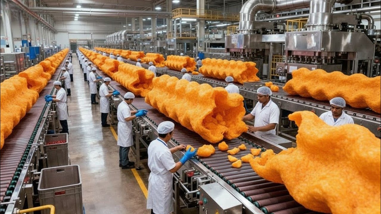 Inside the Kurkure Snack Factory – How Crunchy Corn Twists Are Made at Mega Speed (Full Process)