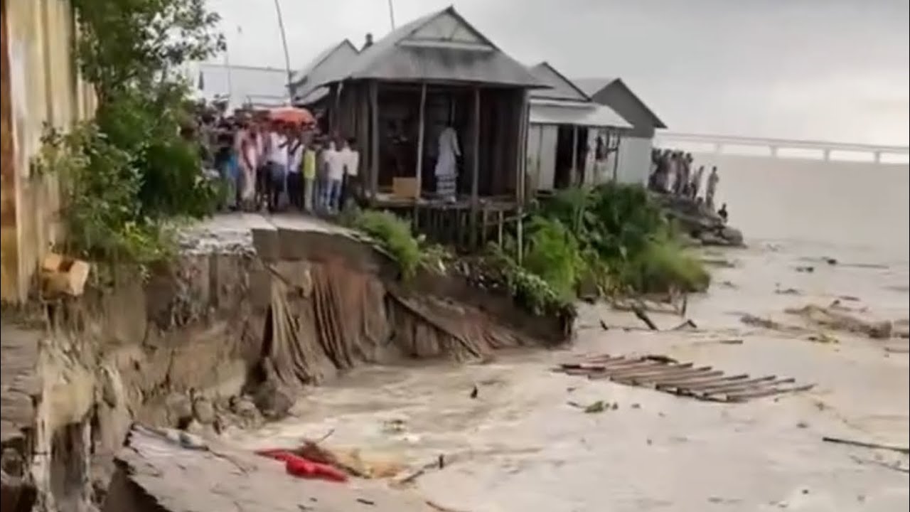 07/07/2025 শরীয়তপুর জেলা জাজিরা উপজেলা নাওডোবা পদ্মা নদী ভাঙ্গন শুরু হয়ে গেছে🤲😔😔