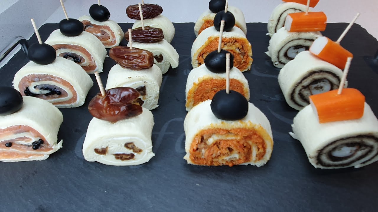 CANAP&Eacute;S ENROLLADOS. 🎄🎄  Una manera f&aacute;cil de hacer unos ricos canap&eacute;s!!
