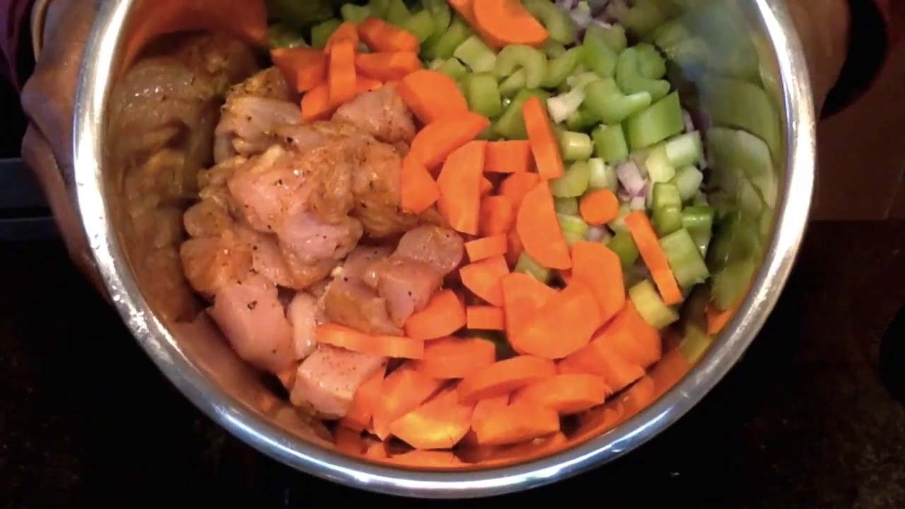 Instant pot chicken, celery, carrots soup