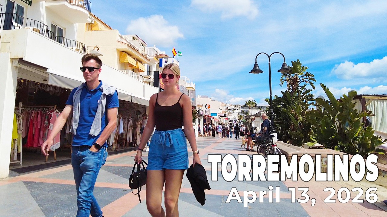 Torremolinos April 13, 2026 Promenade Walk Malaga Costa del Sol Spain [4K]