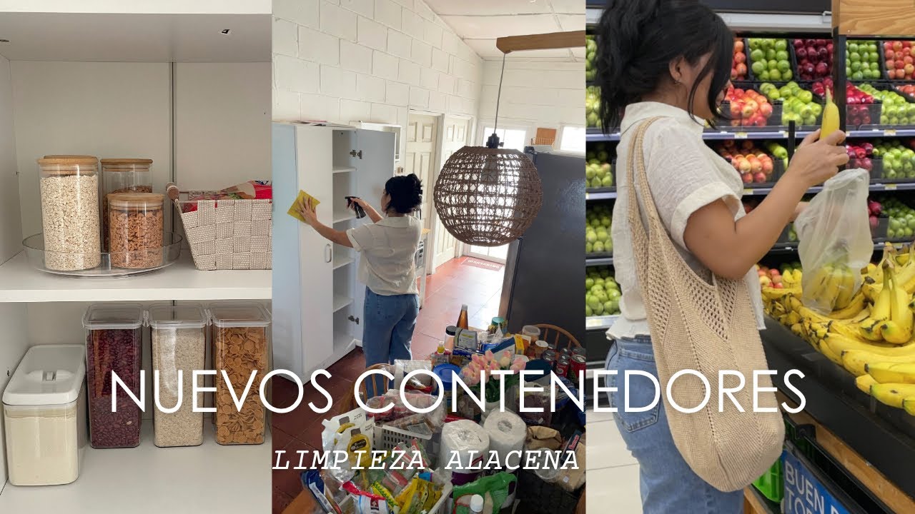 Limpieza , despensa y organizaci&oacute;n en alacena &ldquo;Nuevos contenedores &ldquo; vlog hogar 🍞cap 86