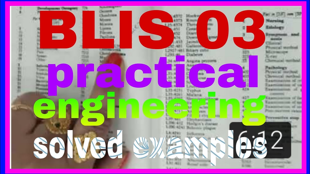 VMOU IGNOU BLIS-03, DLIS-02 CC practical engineering main class solved examples