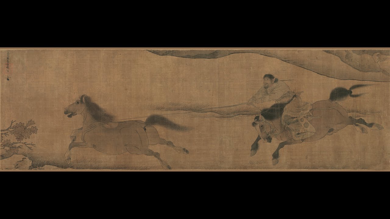 艺术赏鉴：金 杨微 二骏图 高清国画原作细节欣赏