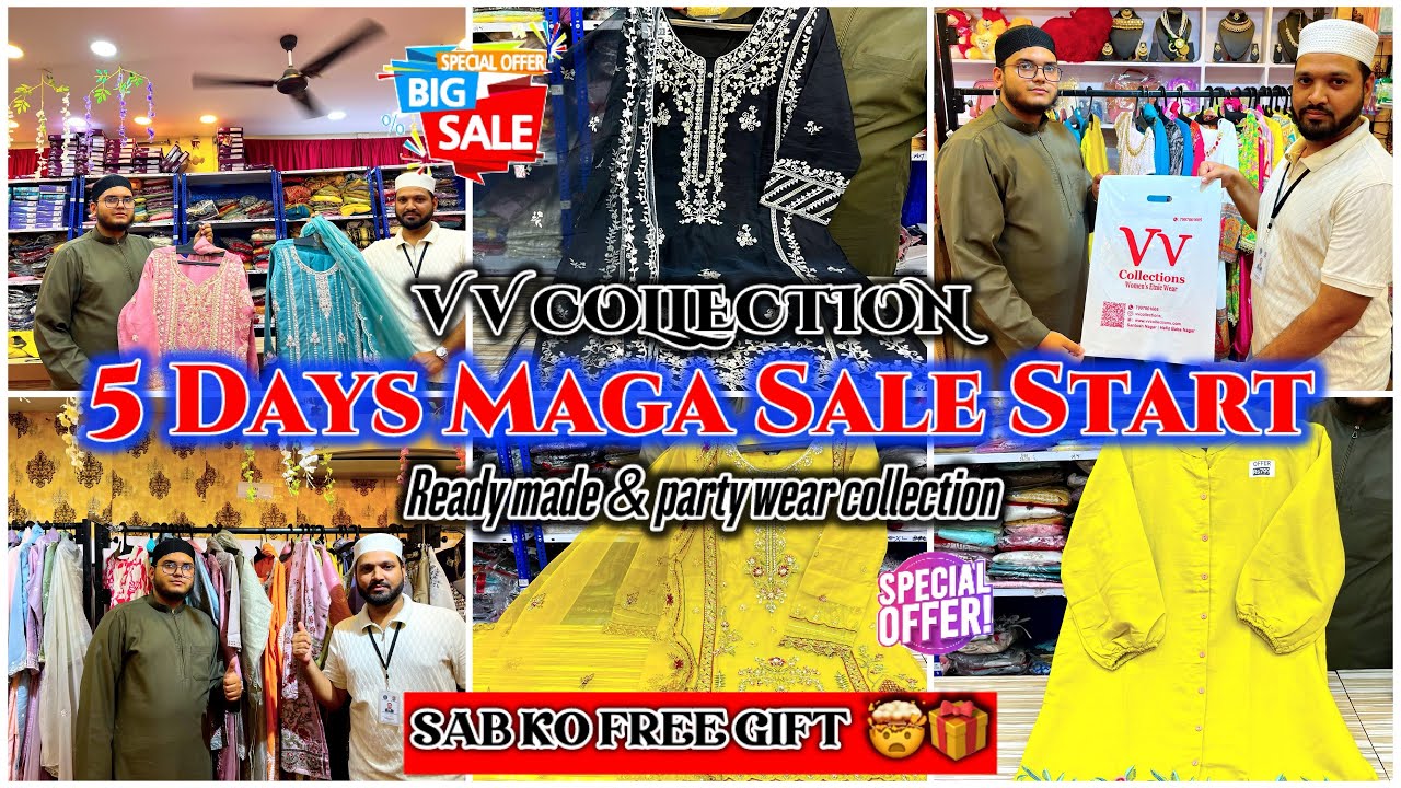 🤩5 Days Maga Sale Start | Sabhi Ko Free Gift🎁|Redymade & PartyWear Collection |JALDI AAJO Or LOOTLO✅