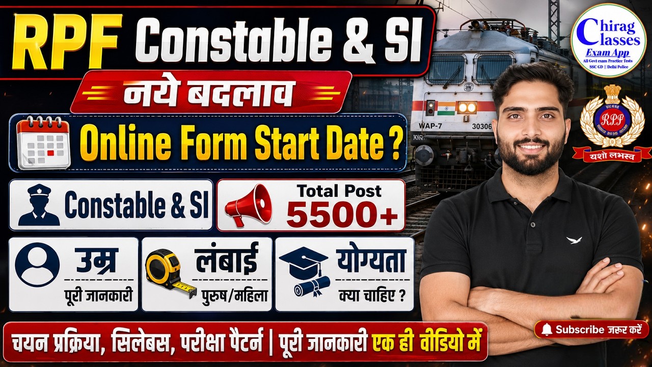 RPF Constable & SI New Vacancy 2026 | RPF Online Form Date, Age & Syllabus