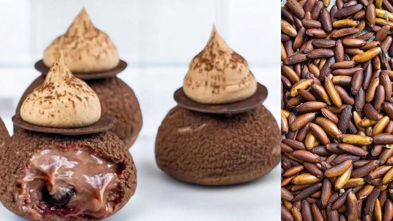 Chocolate Choux au Craquelin with Milk Chocolate Ganache and Tonka Bean Cr&egrave;meux