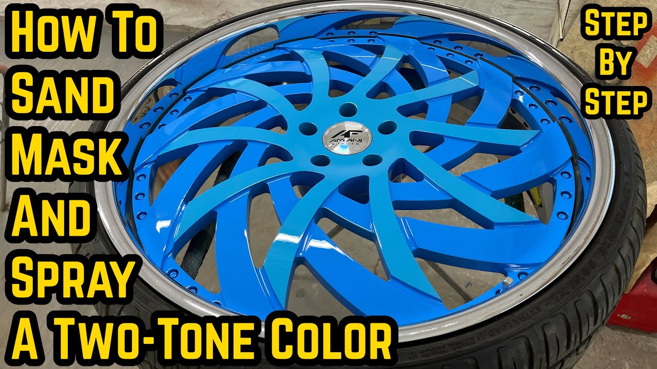 How To Paint A Two-Tone On Wheels SANDING MASKING PAINTING CAR RIMS Brushed Chrome 26