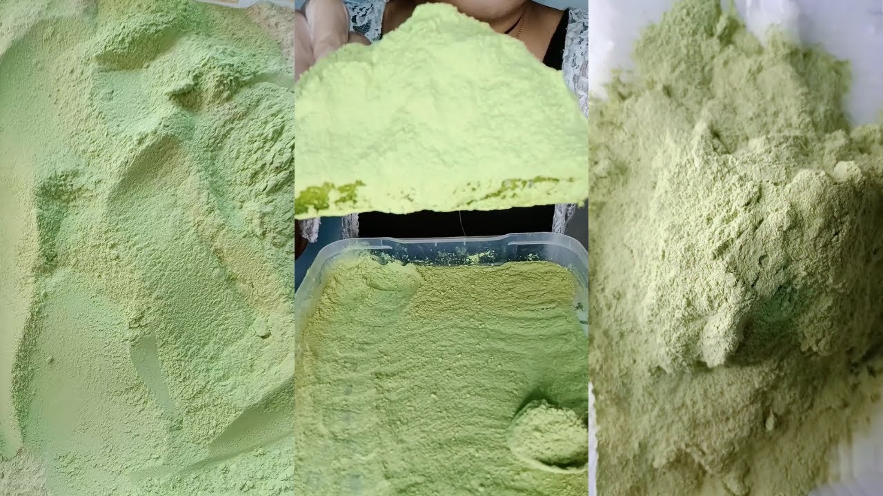 ASMR 얼음먹방 HEAVY MATCHA POWDERY CRUNCH ICE BLOCK ICE EATING ASMR 💚🍵 GREEN ICE MUKBANG 녹차 | 抹茶