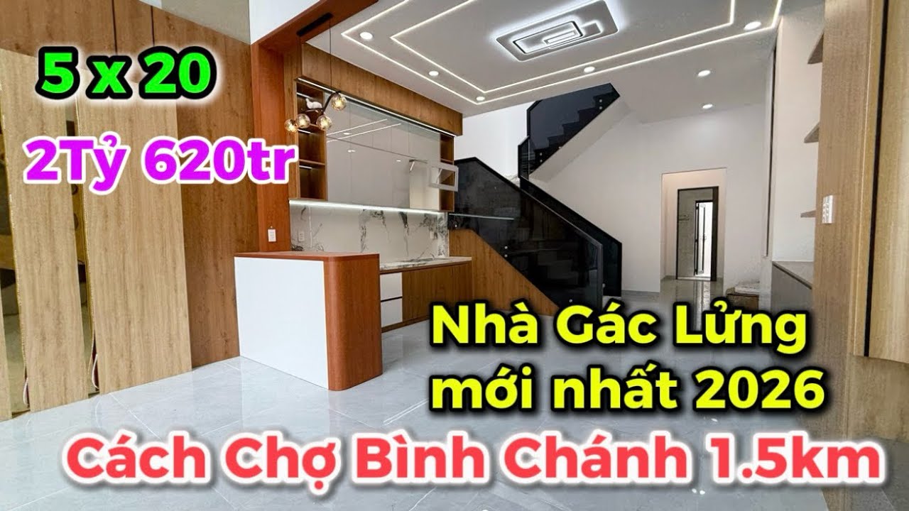 Nhà Gác Lững mới nhất 2026 gần Ql1A & Chợ Bình Chánh sổ hồng riêng đã hoàn công. Tập: 354