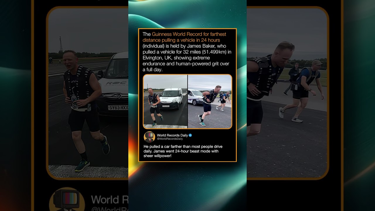 The Guinness World Record for farthest distance pulling a vehicle in 24 hours (individual)