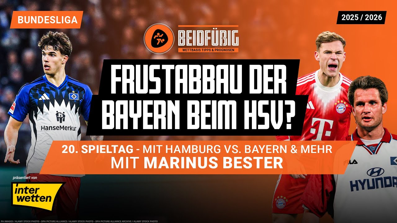 Bundesliga Prognose ⚽ Der 20. Spieltag 25/26🔥HSV - Bayern mit Marinus Bester Ergebnistipp + Prognose