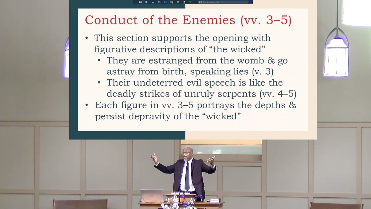 An Appeal To The God Who Judges On Earth - Psalms 58 - 06-22-2025 Melvin Otey