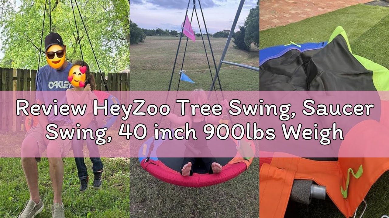 Review HeyZoo Tree Swing, Saucer Swing, 40 inch 900lbs Weight Capacity, with Adjustable Hanging Stra