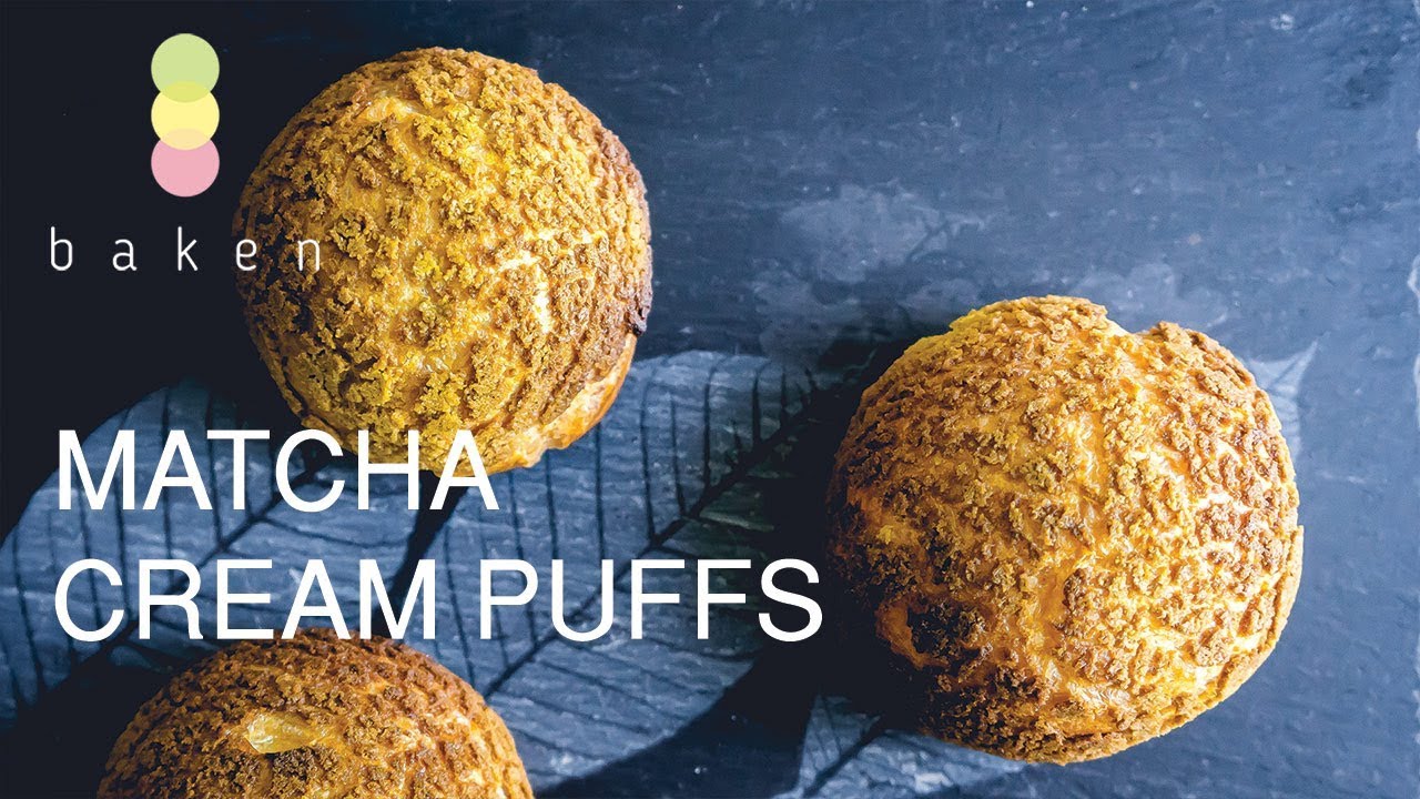 MATCHA Cream Puff Recipe | BAKEN
