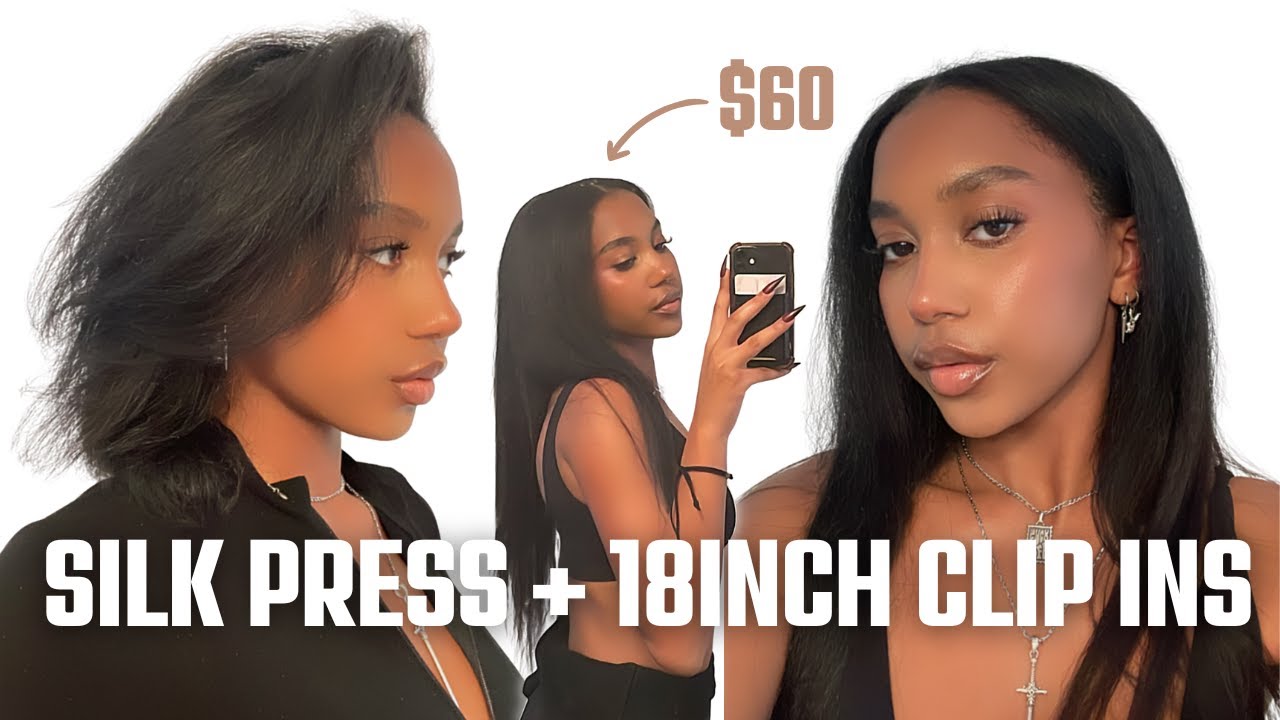 silk press seasonnnnn + $60 amazon yaki straight clip ins