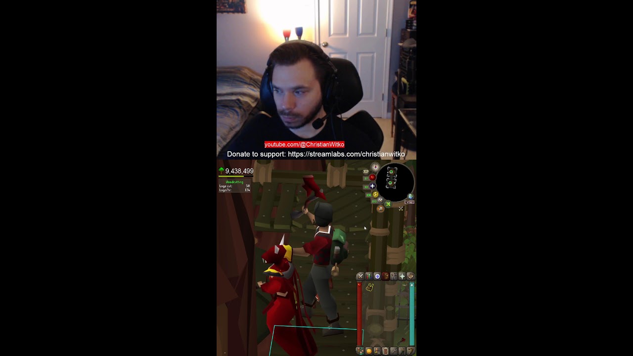 OSRS 🔴 Gain XP with Me: 95/99 Woodcutting 12:02 AM