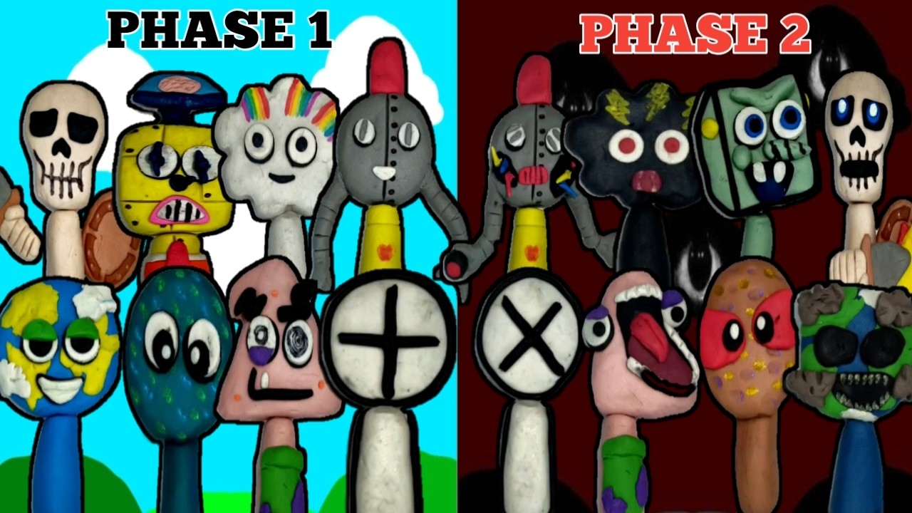 Making Sprunki OC Raah Skeleton, Spongebot, Panrick, Earth, Cloudy, Tiny Miracle, Gavy, Sniper Ball