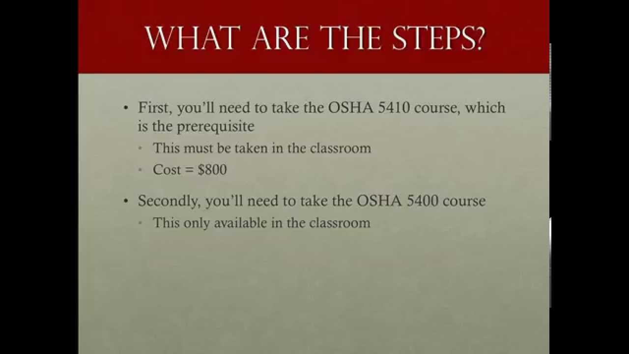 How to become an OSHA authorized maritime trainer. By Markus Wesaw®