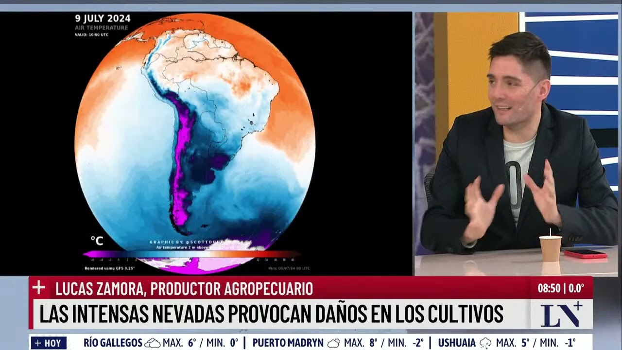 La ola polar congeló todo en el campo; el testimonio del productor agropecuario Lucas Zamora