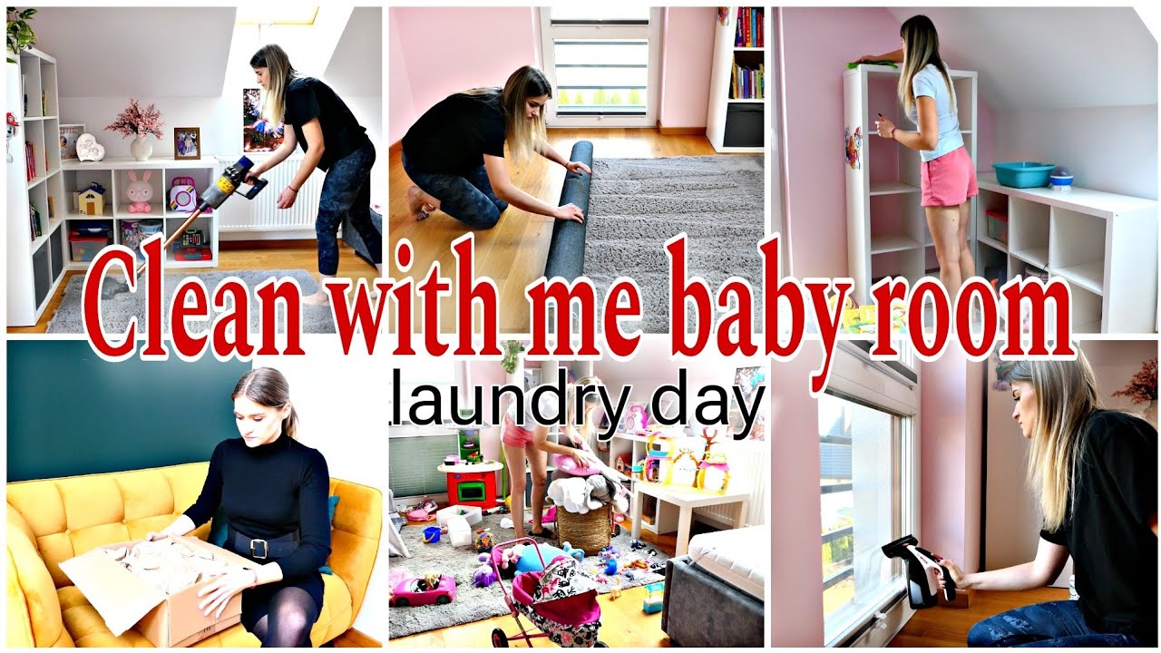 LAUNDRY DAY | CLEAN WITH ME BABY ROOM | EXTREME CLEANING MOTIVATION | WINDOWS | SPRING 2024