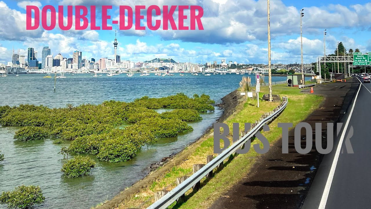 Поездка на автобусе Auckland Double-Decker NX1 - от Албани до Центрального делового района (CBD).