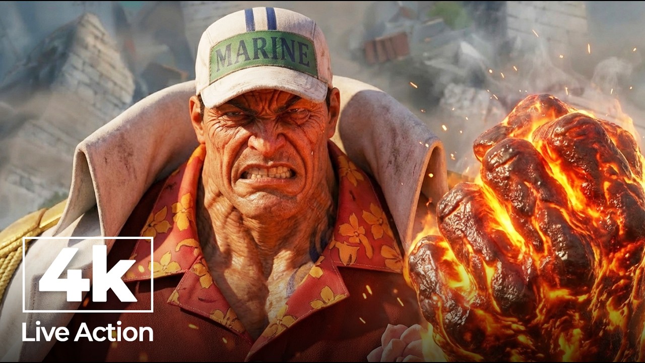 원피스 명장면｜아카이누 vs 흰수염 실사화 (Marineford Live Action)