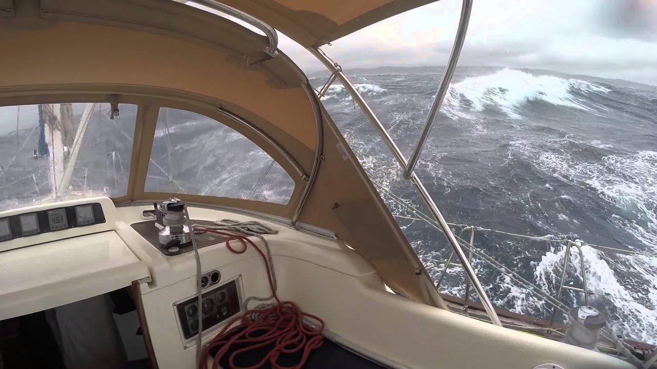 Oyster 53 Sailing Yacht Big Waves High Winds Strait of Bonifacio