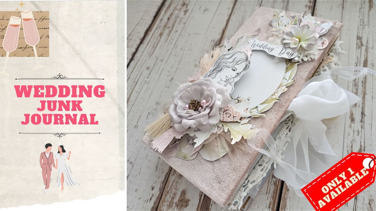 💒💍[IN STOCK 2023] Wedding Bridal junk journal for sale Guest book Shop online Flip through