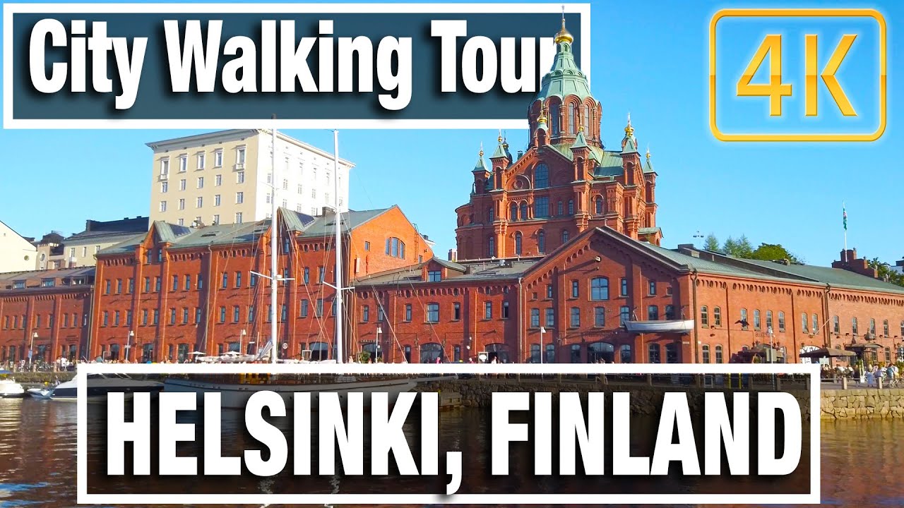 4K City Walks: Helsinki Finland Evening Walk  - Virtual Walk Walking Treadmill Video