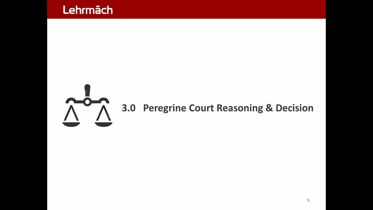 Peregrine CPP 9.0 - Court Reasoning & Decision Cover
