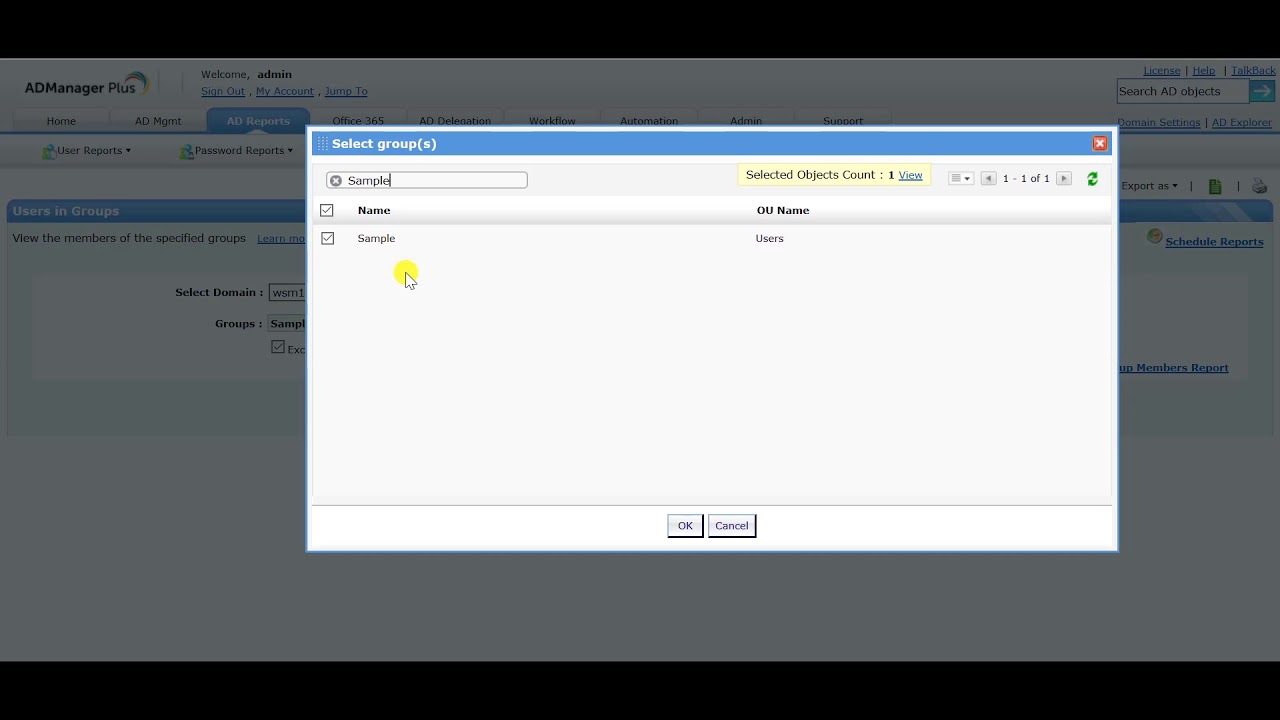 How to remove members of an AD group  using ADManager Plus