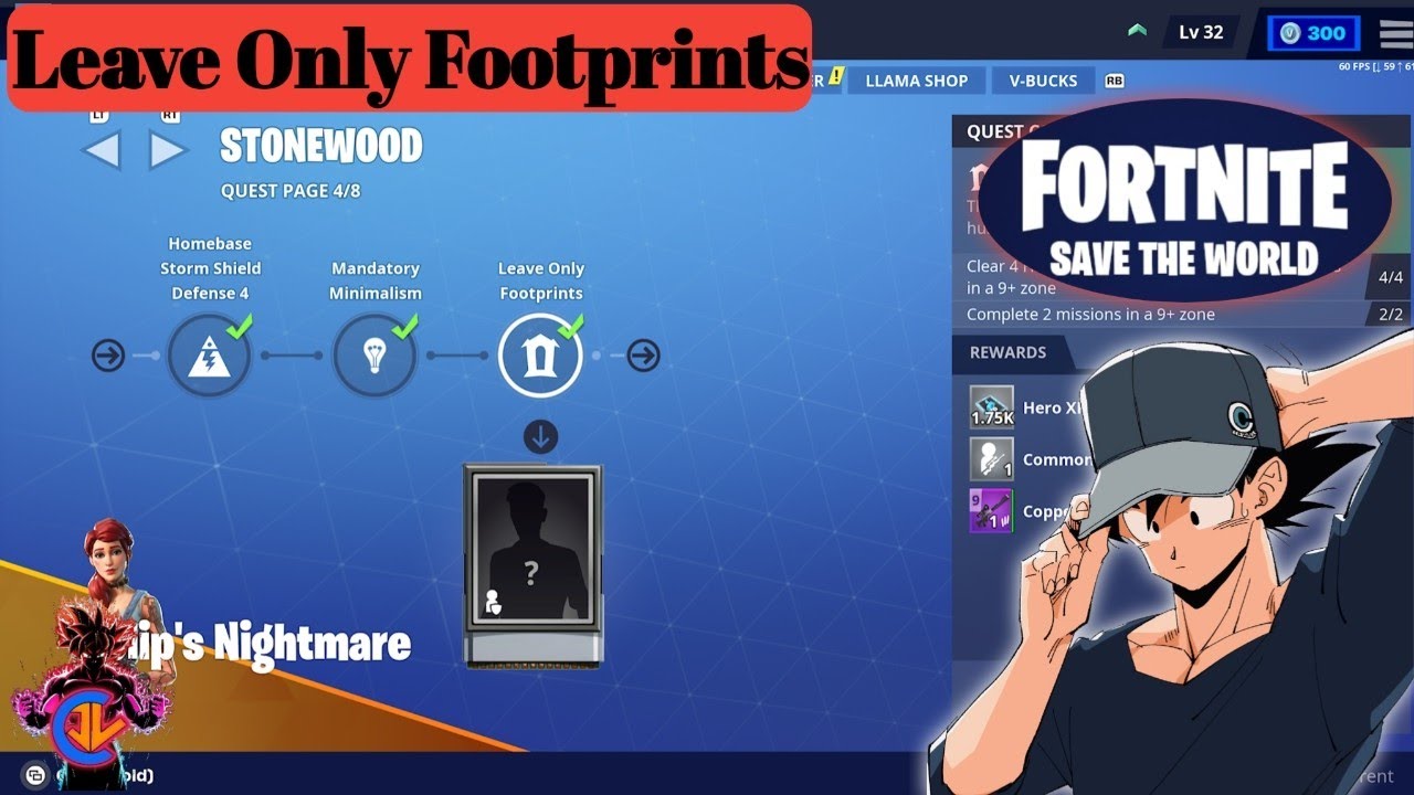 How to complete (Leave Only Footprints) Fortnite Save The World Story (Part 12)