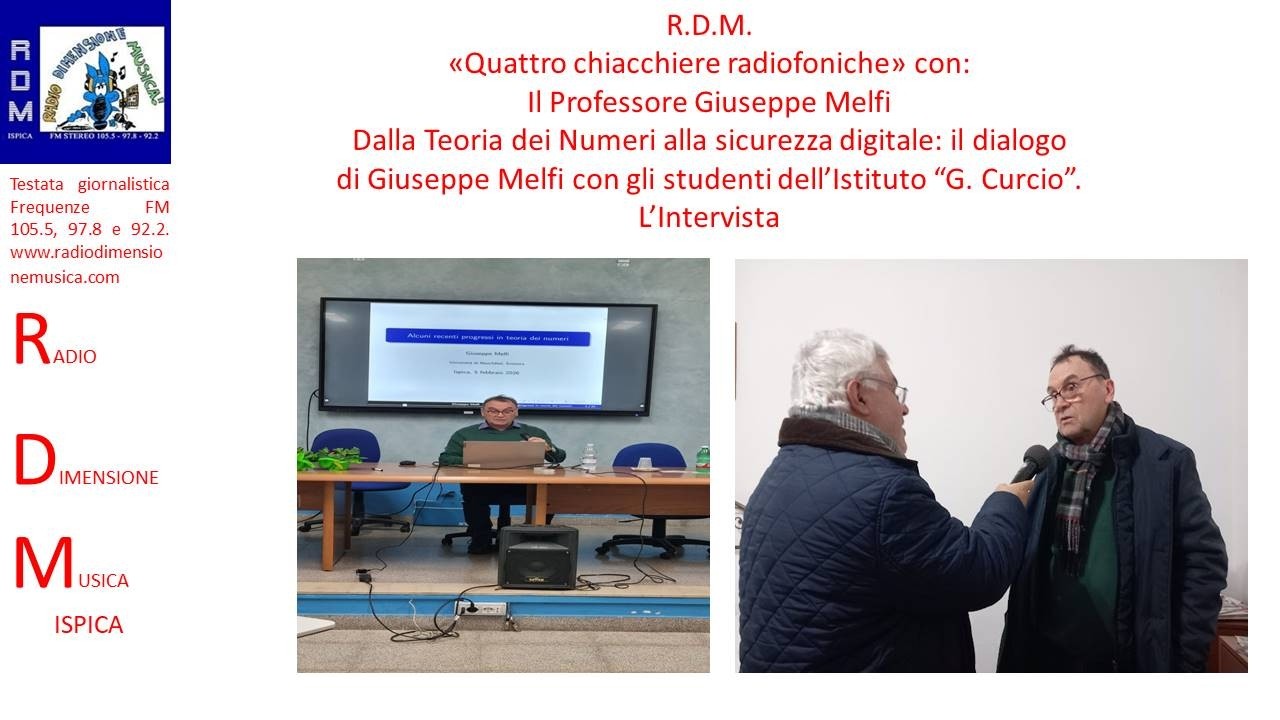 R.D.M. - QUATTRO CHIACCHIERE RADIOFONICHE CON IL PROFESSORE GIUSEPPE MELFI