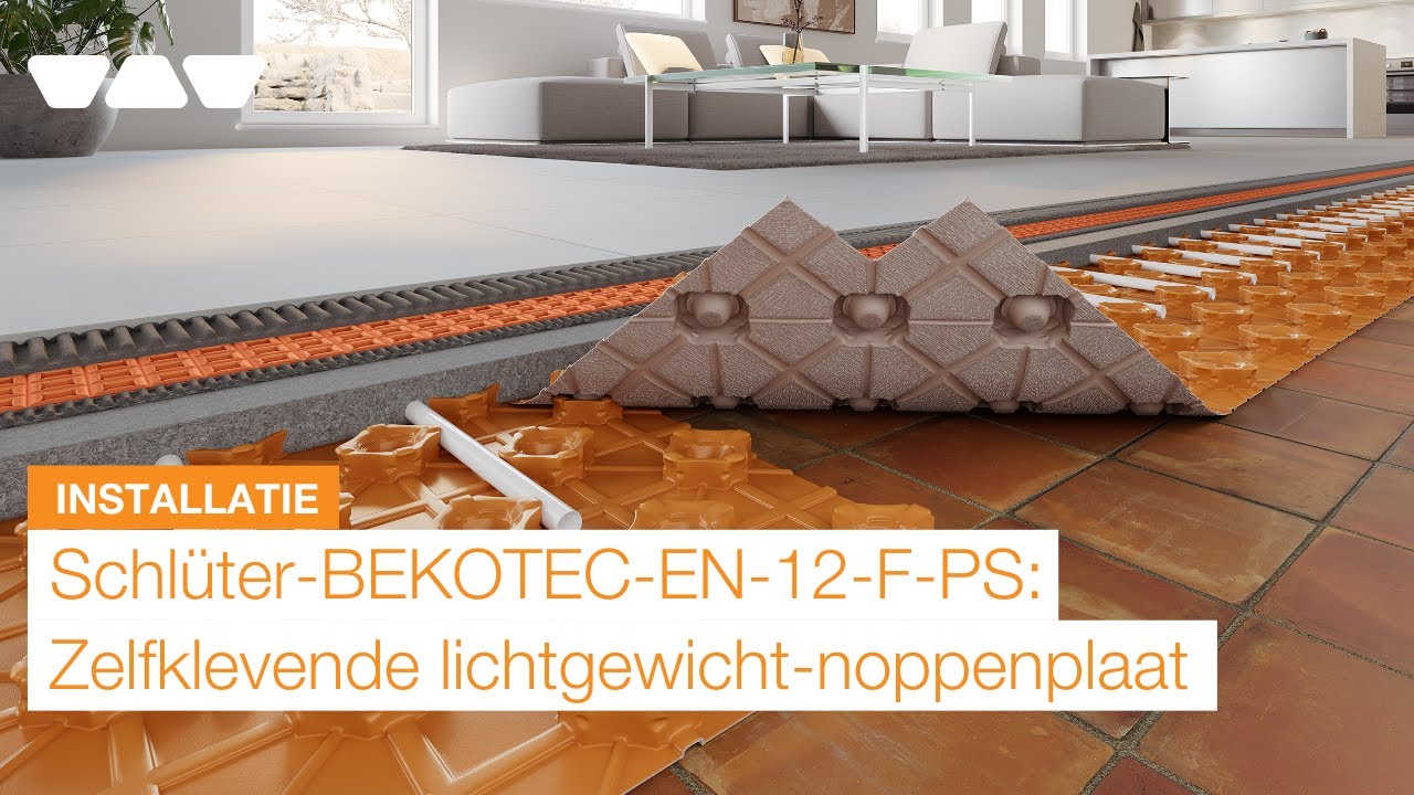 Schlüter-BEKOTEC-EN-12-F-PS: Noppenplaat voor scheurvrije bekledingsconstructies | Installatievideo