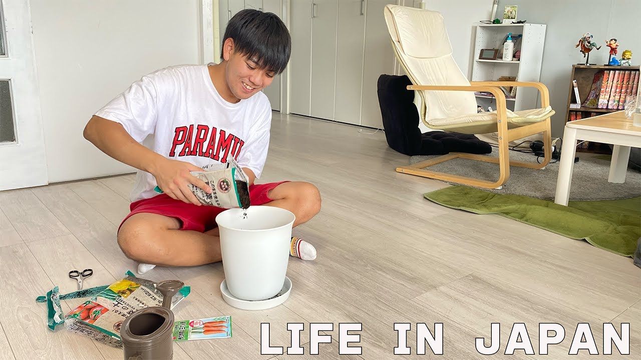 [Влог] Работающий японец🇯🇵Я завел домашний сад!!
